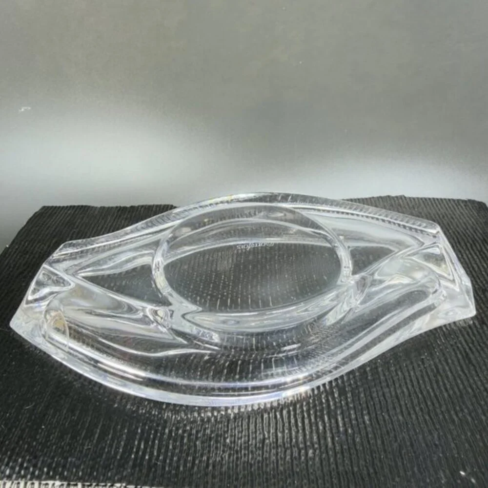 Orrefors Crystal Glass Candleholder Wave Horizon Marquis Paisley‎ Sweden Single